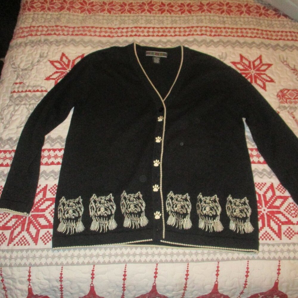 Terazzo Tails Dog embroidered  sweater L